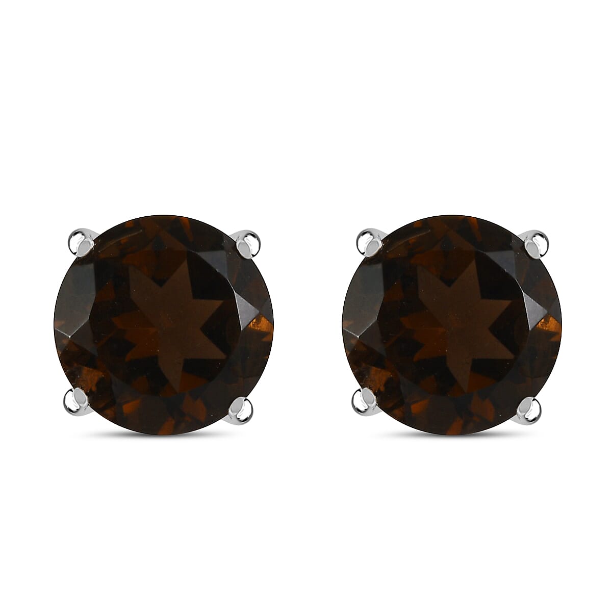 Premium Brazilian Smoky Quartz Solitaire Stud Earrings 6.77 Ct. 8179668 0