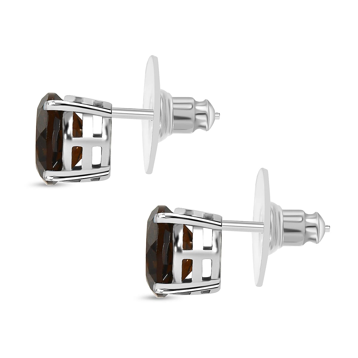 Premium Brazilian Smoky Quartz Solitaire Stud Earrings 6.77 Ct. 8179668 4