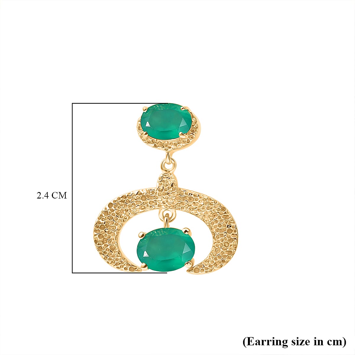 Verde Onyx Dangling Earring with Push Back in Yellow Gold Plating 3.69 Ct. 8195386 6