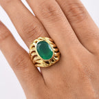 Ever True Verde Onyx Solitaire Ring in Yellow Gold Plating 4.79 Ct.