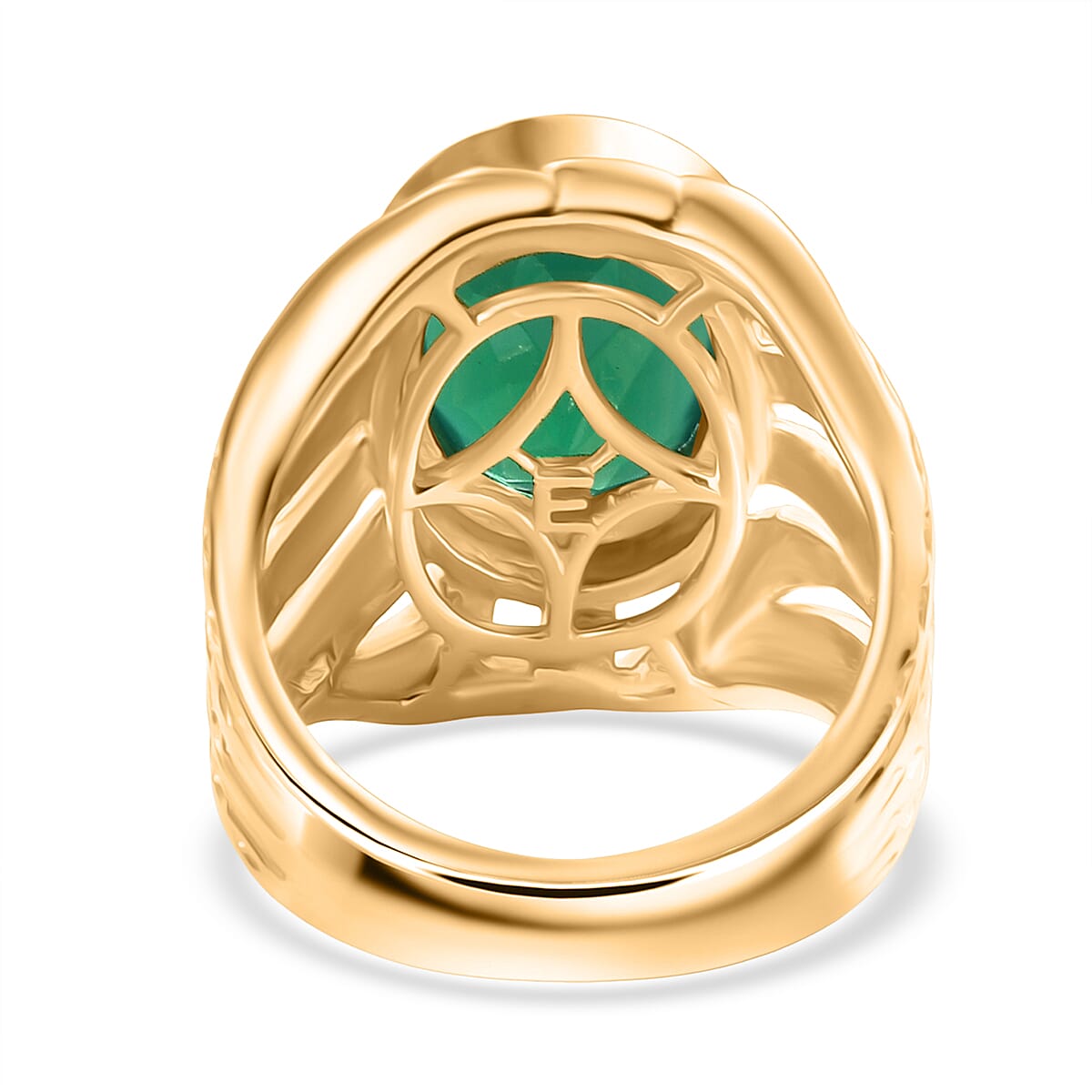 Verde Onyx Solitaire Ring in Yellow Gold Plating 4.79 Ct. 8216038 4
