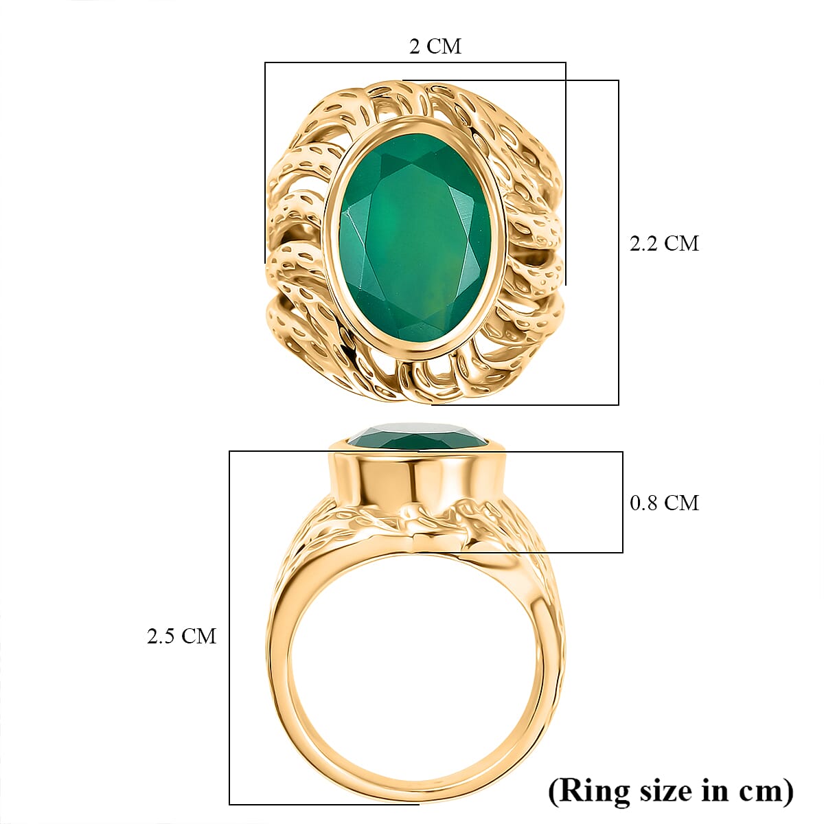 Verde Onyx Solitaire Ring in Yellow Gold Plating 4.79 Ct. 8216038 5
