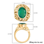 Ever True Verde Onyx Solitaire Ring in Yellow Gold Plating 4.79 Ct.