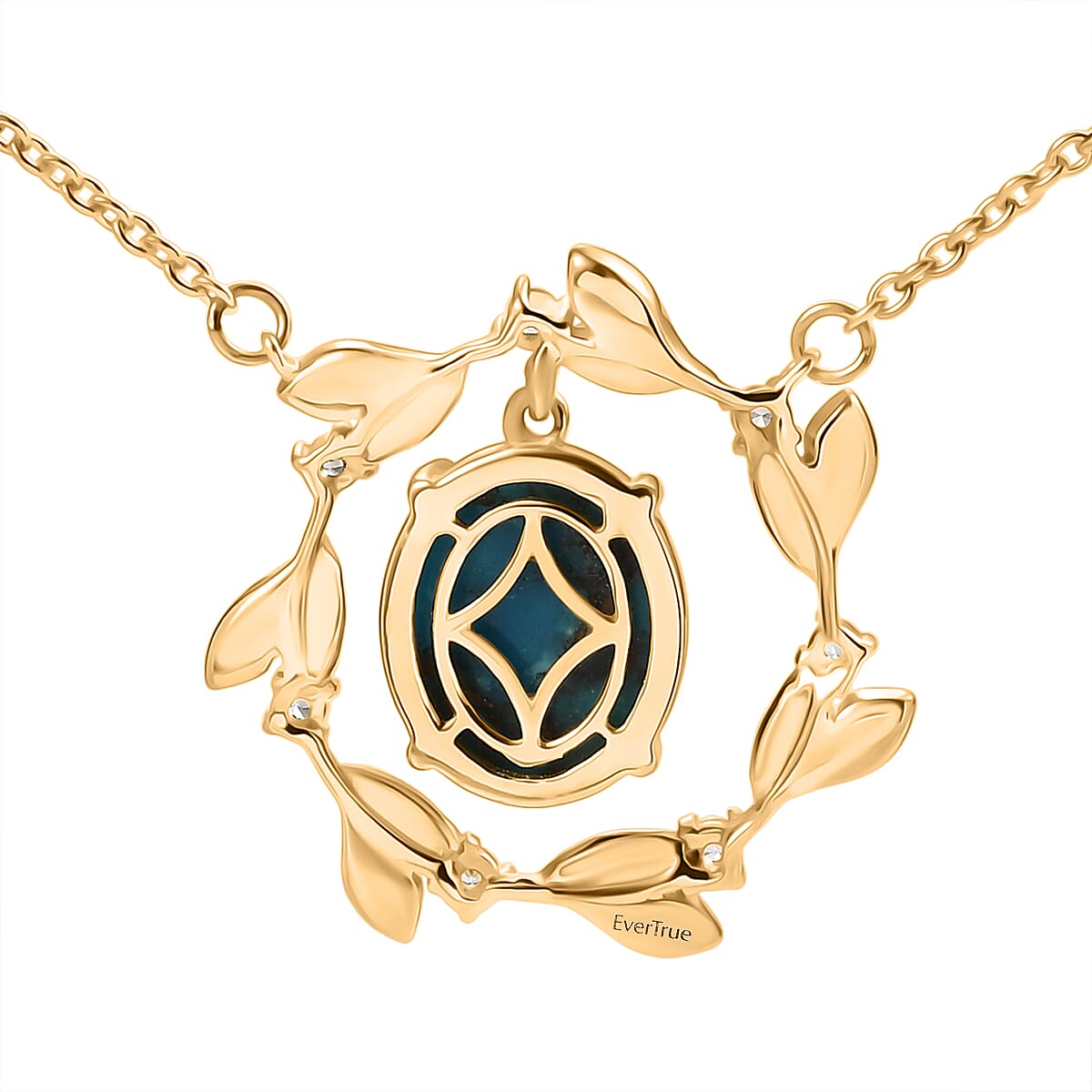 Tucson Find - Blue Turquoise Circle Leaf  Necklace 5.00 Ct. 8179814 5