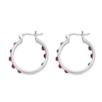 EverTrue 2 Piece Set - African Ruby J Hoop Half Hoop Earring & Band Ring 3.58 Ct.