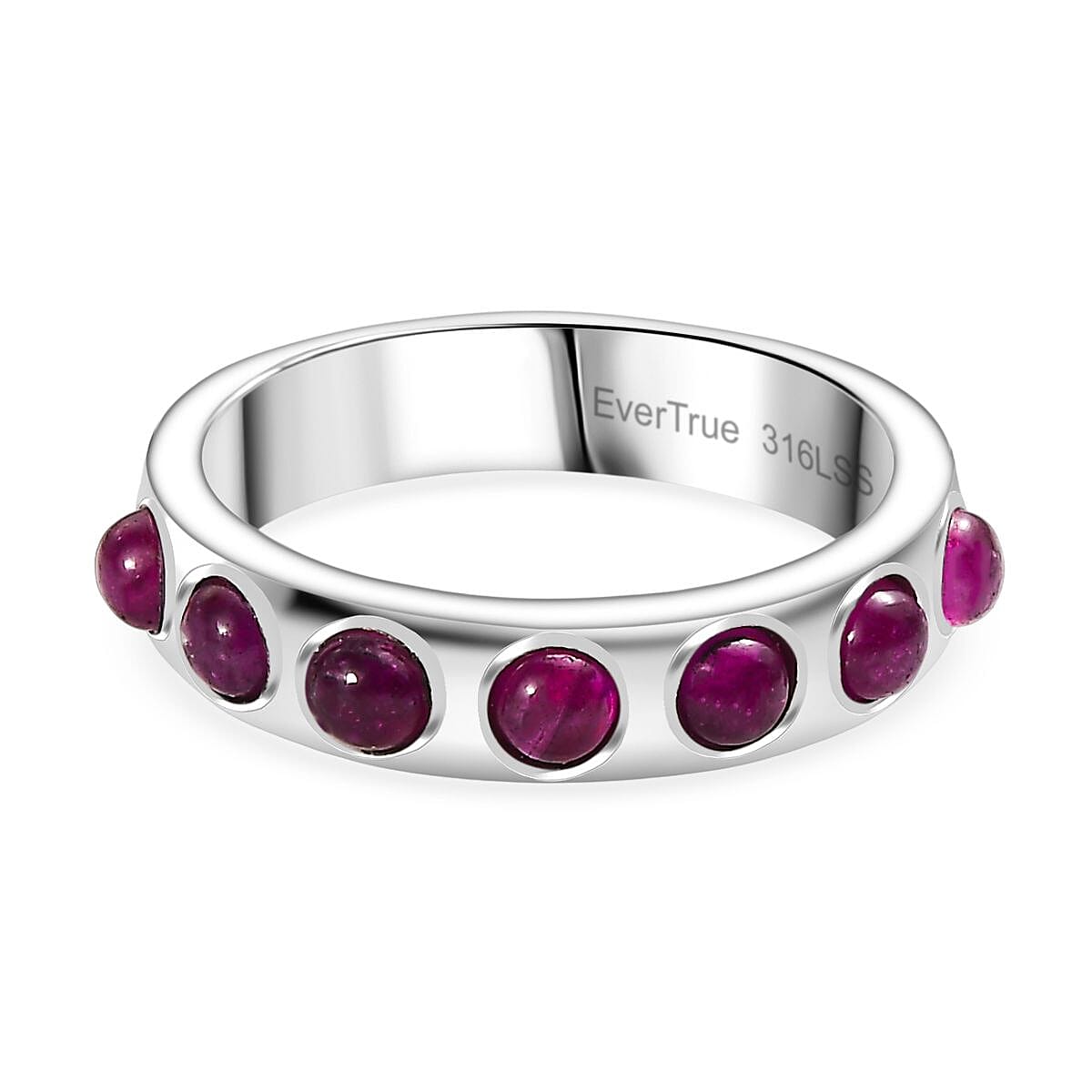 EverTrue 2 Piece Set - Fissure Filled Blue Sapphire J Hoop Half Hoop Earring &amp; Band Ring 3.41 Ct. 4388270 4
