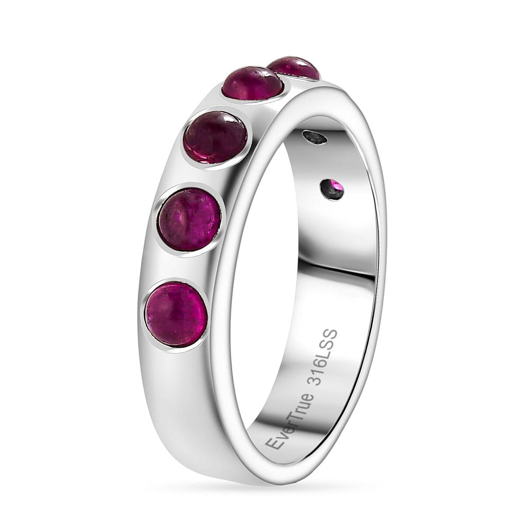 EverTrue 2 Piece Set - Fissure Filled Blue Sapphire J Hoop Half Hoop Earring & Band Ring 3.41 Ct.