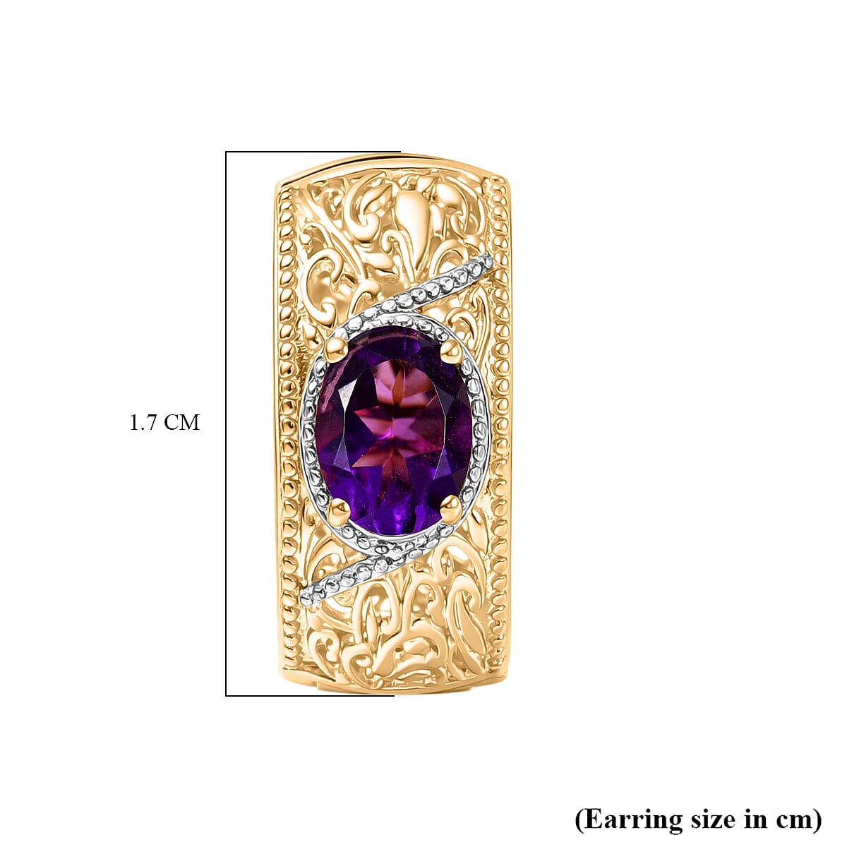 EverTrue African Amethyst Hoop Earring in Two Tone 3.42 Ct. 8305406 5