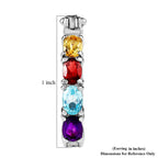 EverTrue - African Amethyst & Multi Gemstones Half Hoop Earring with Clasp 7.26 Ct.