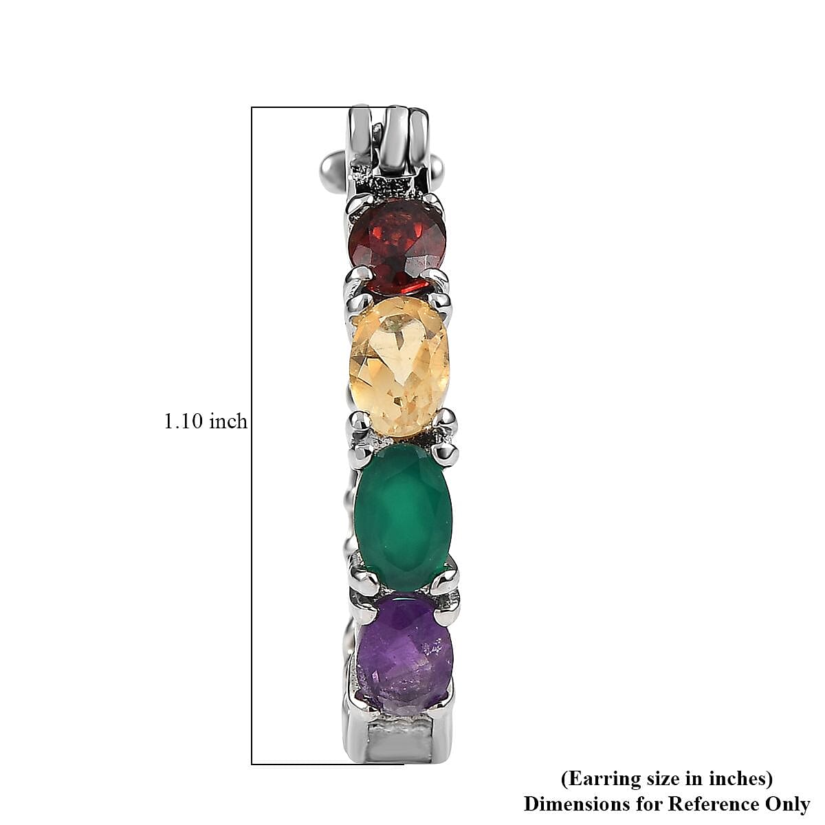 EverTrue Multi Gemstones Inside Out Hoop Earrings with Clasp 5.96 Ct. 8276455 5