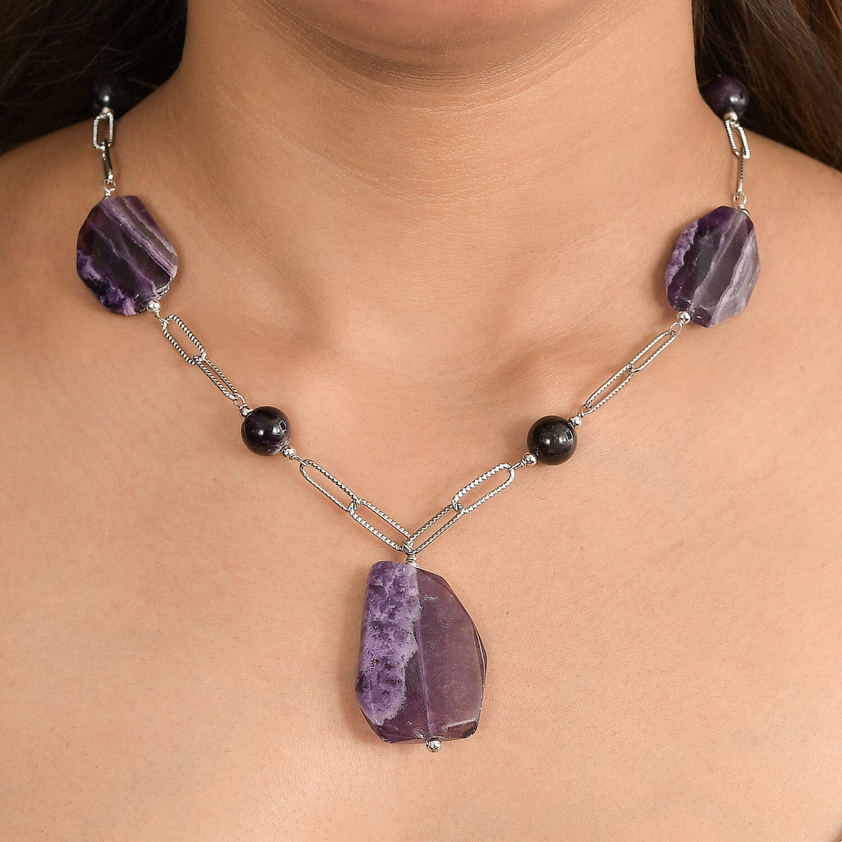 EverTrue African Amethyst Necklace (Size 20) with Lobster Clasp 240.00 Ct. 8288466 2