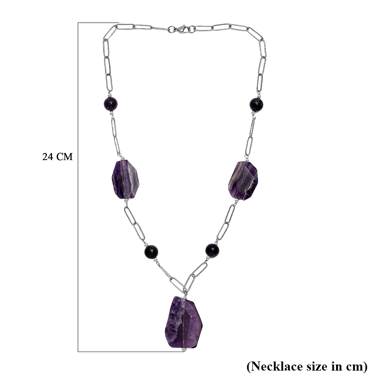 EverTrue African Amethyst Necklace (Size 20) with Lobster Clasp 240.00 Ct. 8288466 5