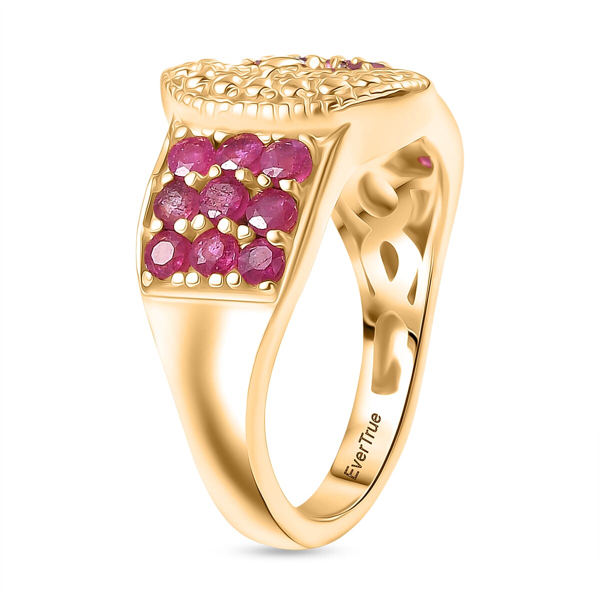 African Ruby Buckle Ring in Yellow Gold Plated 1.56 Ct. 8298326 4