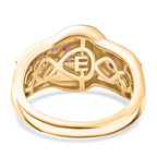 African Ruby Buckle Ring in Yellow Gold Plated 1.56 Ct.