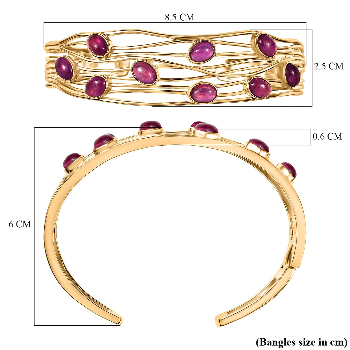 EverTrue Close Out Deal - Cabo Delgado Ruby Cuff Bangle (Size 7.5)  7.59 Ct. 8265453 6