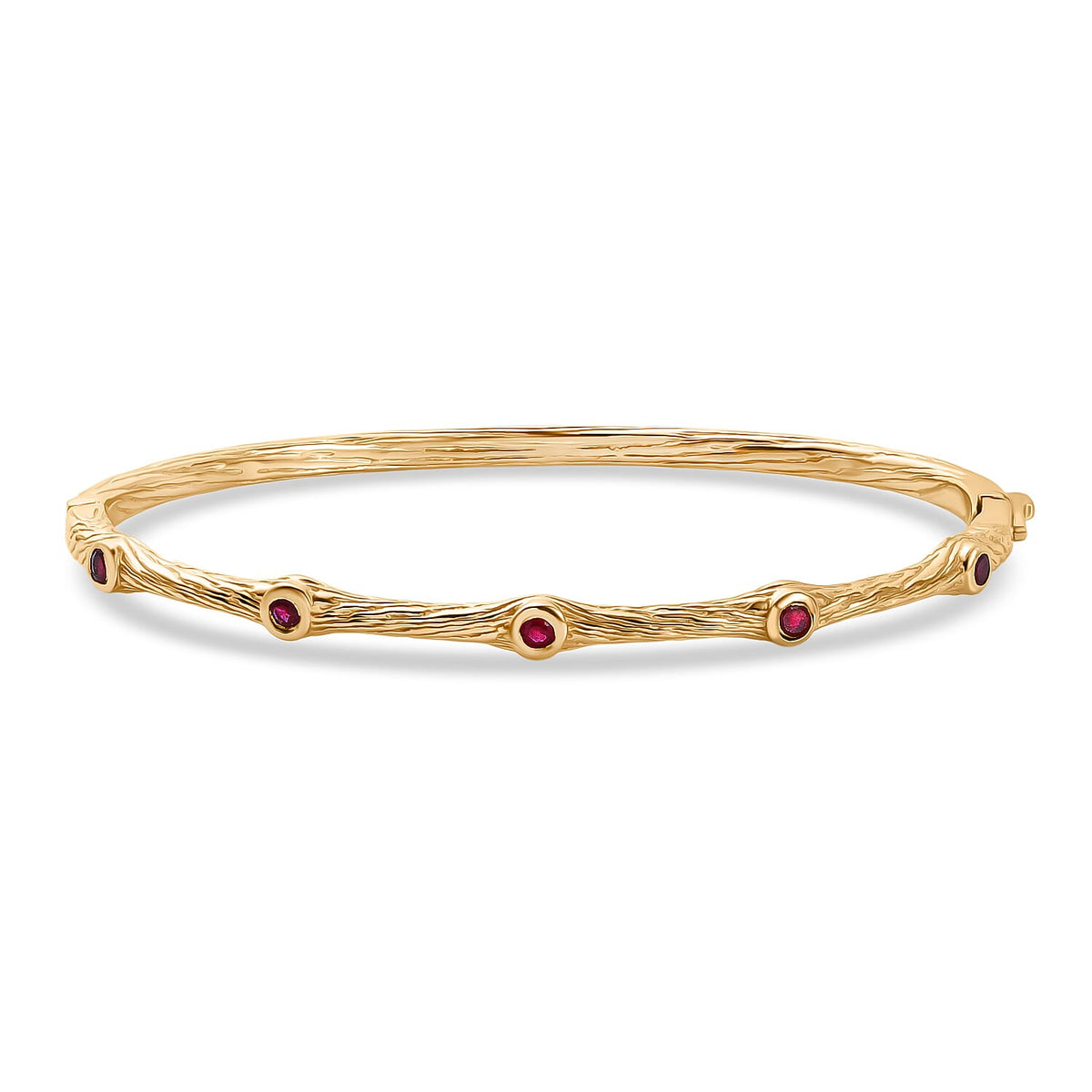 EverTrue African Ruby Bamboo Bangle in Yellow Gold Plated 8289975 0