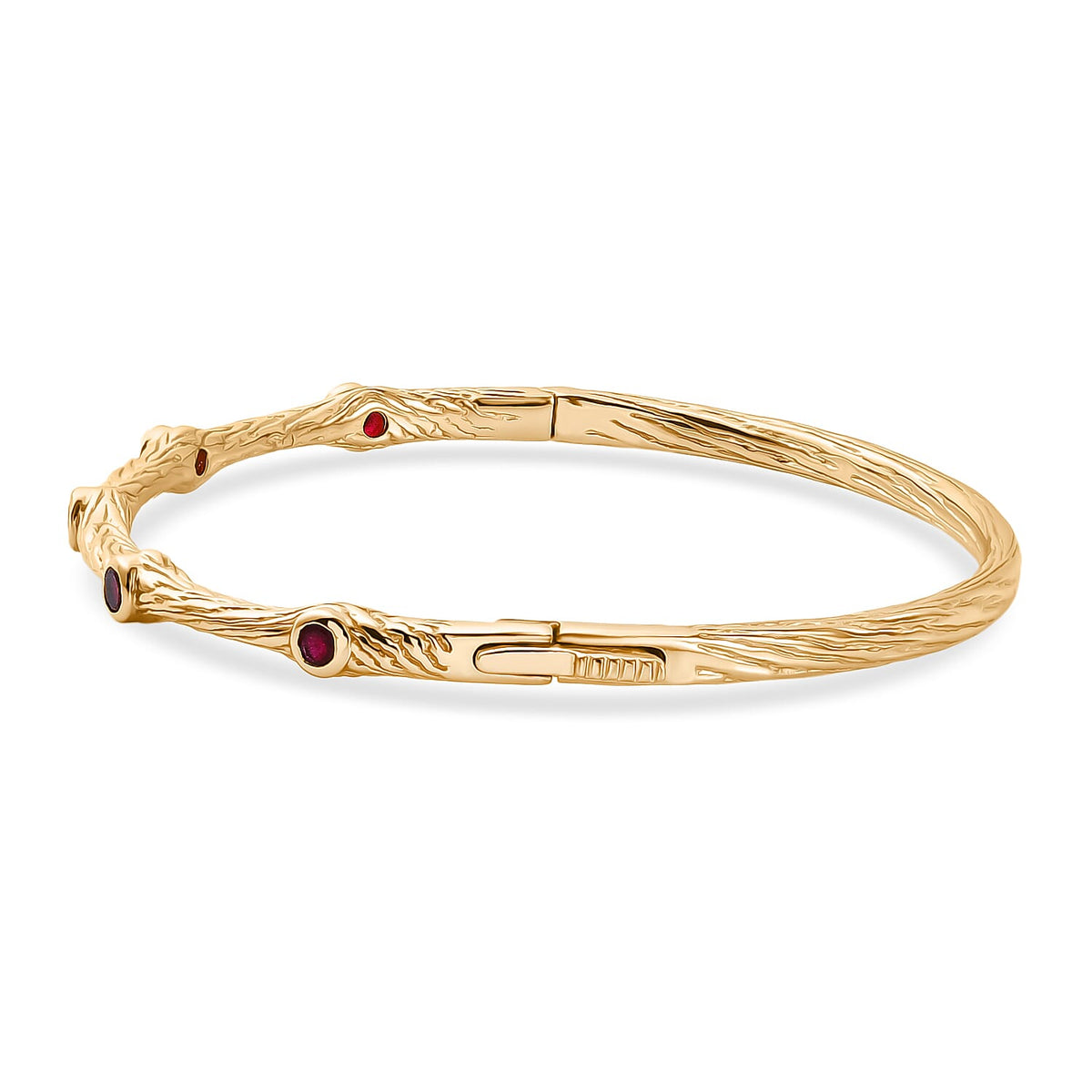 EverTrue African Ruby Bamboo Bangle in Yellow Gold Plated 8289975 4