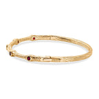EverTrue African Ruby Bamboo Bangle in Yellow Gold Plated