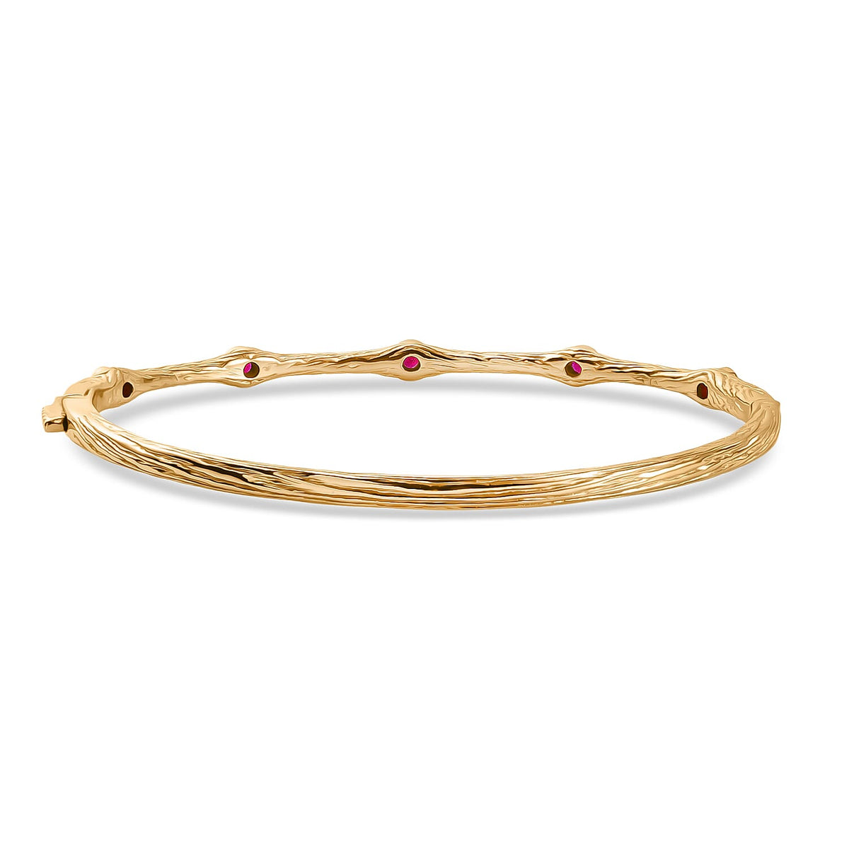 EverTrue African Ruby Bamboo Bangle in Yellow Gold Plated 8289975 5
