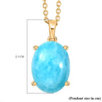 EverTrue Amazonite Oval Cut Solitaire Pendant with Chain (Size 20)  9.54 Ct.