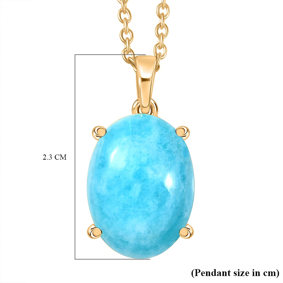 EverTrue Amazonite Oval Cut Solitaire Pendant with Chain (Size 20)  9.54 Ct. 4441278 7
