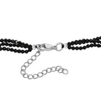 Boutique Collection - Natural Black Spinel & Fresh Water Pearl Triple Strand Necklace (Size 18 - 2) 69.00 Ct.