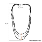 Boutique Collection - Natural Black Spinel & Fresh Water Pearl Triple Strand Necklace (Size 18 - 2) 69.00 Ct.