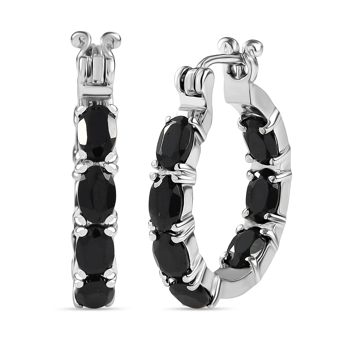 EverTrue Black Spinel J Hook Half Hoop Earring 8.36 Ct. 8276457 0