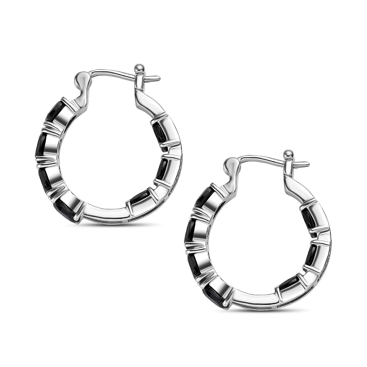 EverTrue Black Spinel J Hook Half Hoop Earring 8.36 Ct. 8276457 4