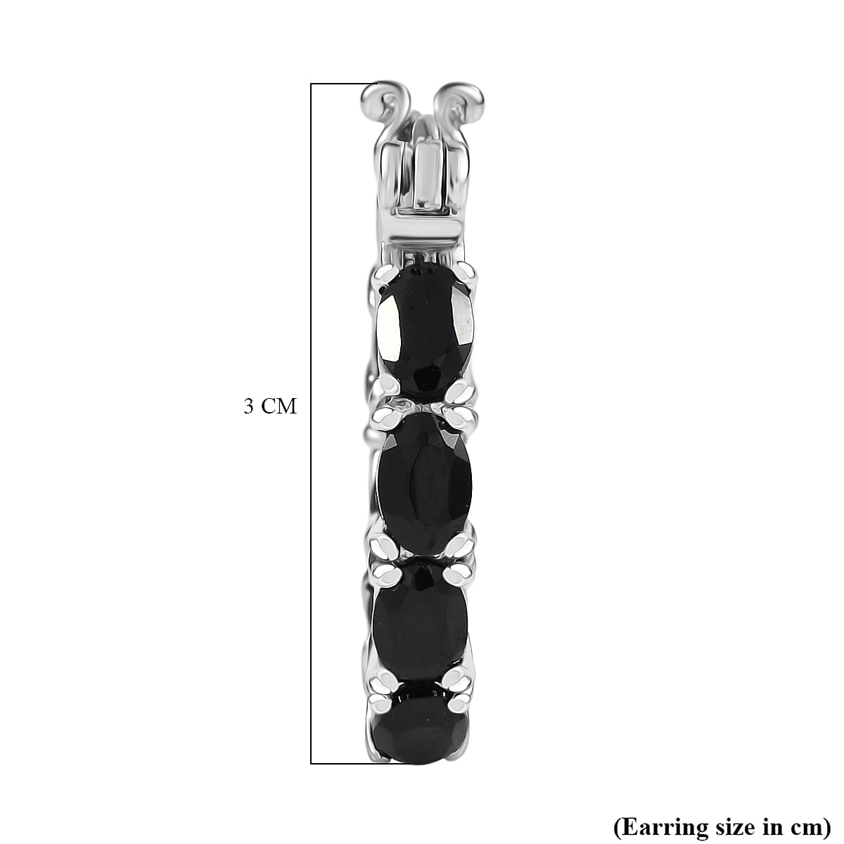 EverTrue Black Spinel J Hook Half Hoop Earring 8.36 Ct. 8276457 5