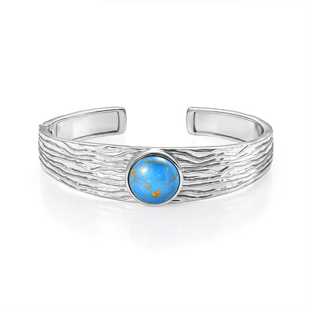 Blue Turquoise Cuff Bangle (Size - 7.5) 9.58 Ct. 8479504 1