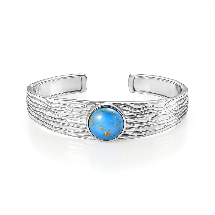 Blue Turquoise Cuff Bangle (Size - 7.5) 9.58 Ct. 8479504 1