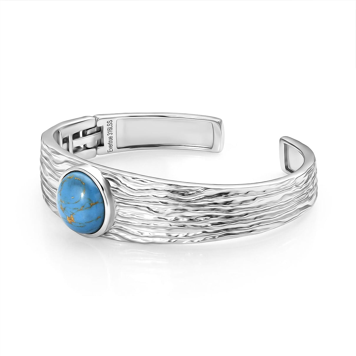 Blue Turquoise Cuff Bangle (Size - 7.5) 9.58 Ct. 8479504 4