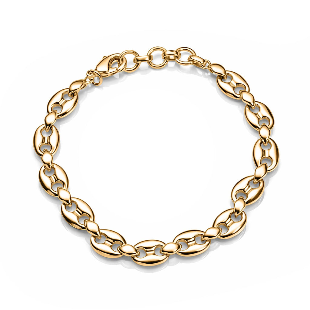 EverTrue Bronzella Collection - Mariner Link Bracelet (Size - 7.5) in 18K Yellow Gold Plating