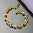 EverTrue Bronzella Collection - Mariner Link Bracelet (Size - 7.5) in 18K Yellow Gold Plating