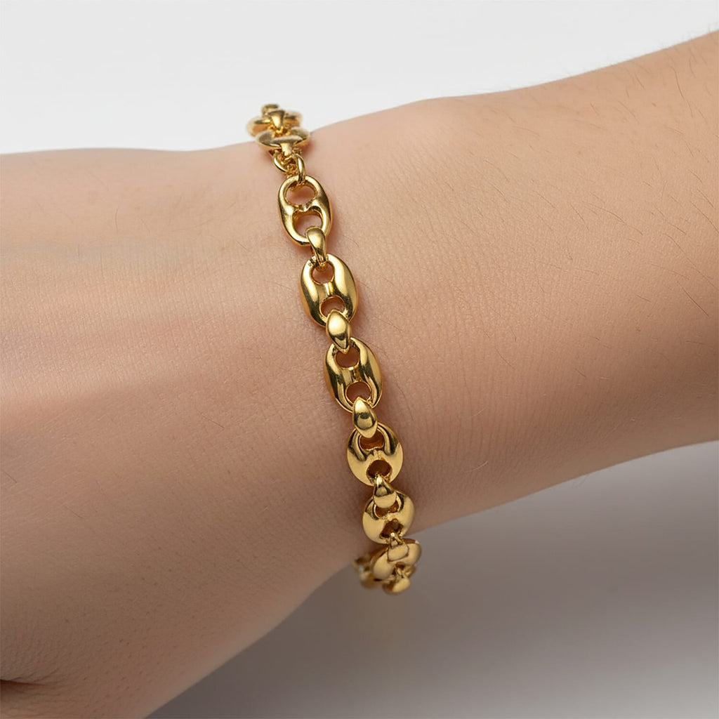 EverTrue Bronzella Collection - Mariner Link Bracelet (Size - 7.5) in 18K Yellow Gold Plating