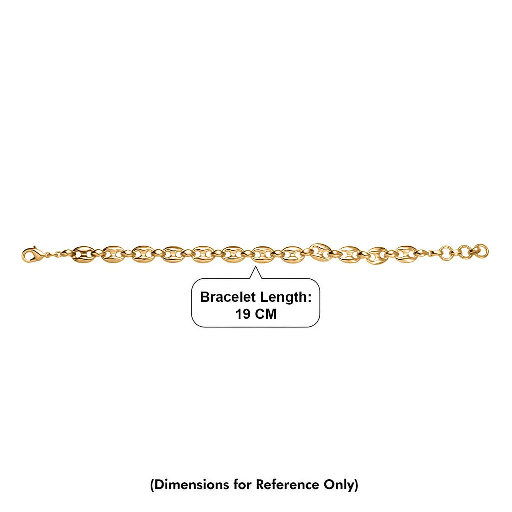 EverTrue Bronzella Collection - Mariner Link Bracelet (Size - 7.5) in 18K Yellow Gold Plating