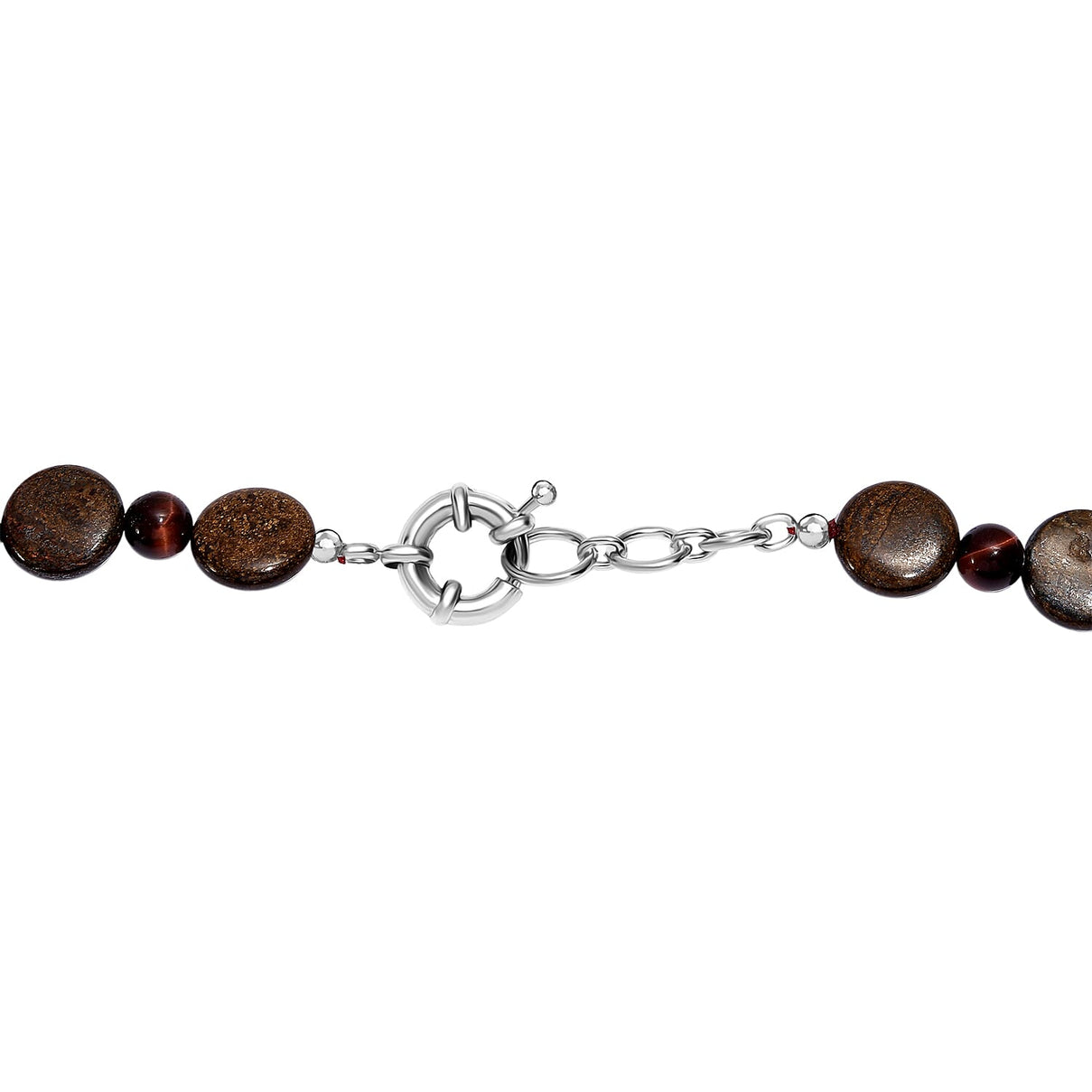 EverTrue Brownzite Jasper &amp; Red Tiger Eye Necklace (Size 20) in Platinum Overlay 485.00 Ct. 8287690 5