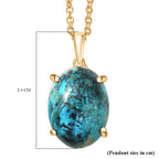 EverTrue Chrysocolla Oval Cut Solitaire Pendant with Chain (Size 20)  9.82 Ct.