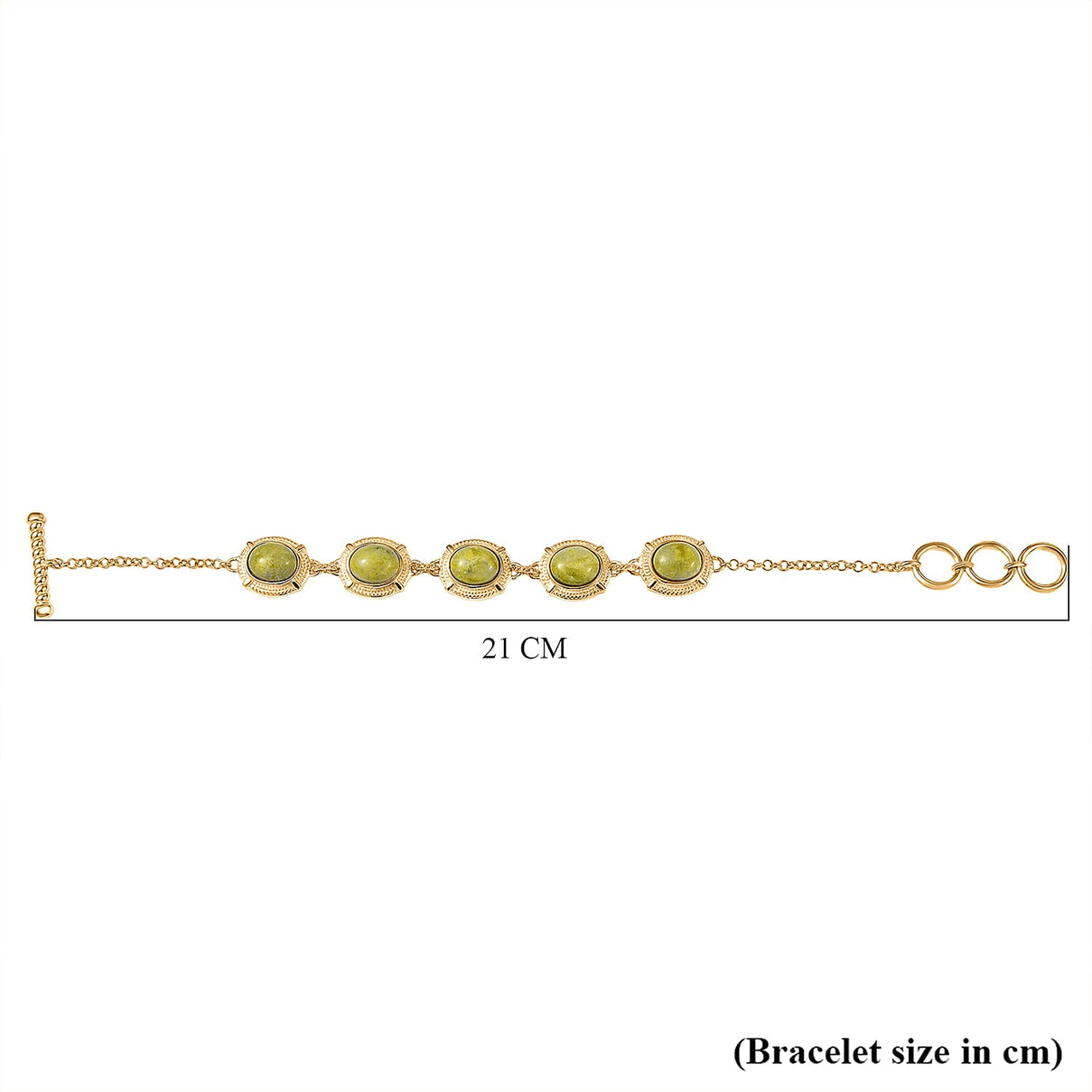 EverTrue Connemara Marble Cluster Bracelet (Size 7.5) with Toggle Lock in Yellow Gold Plated 14.55 Ct. 8272342 5