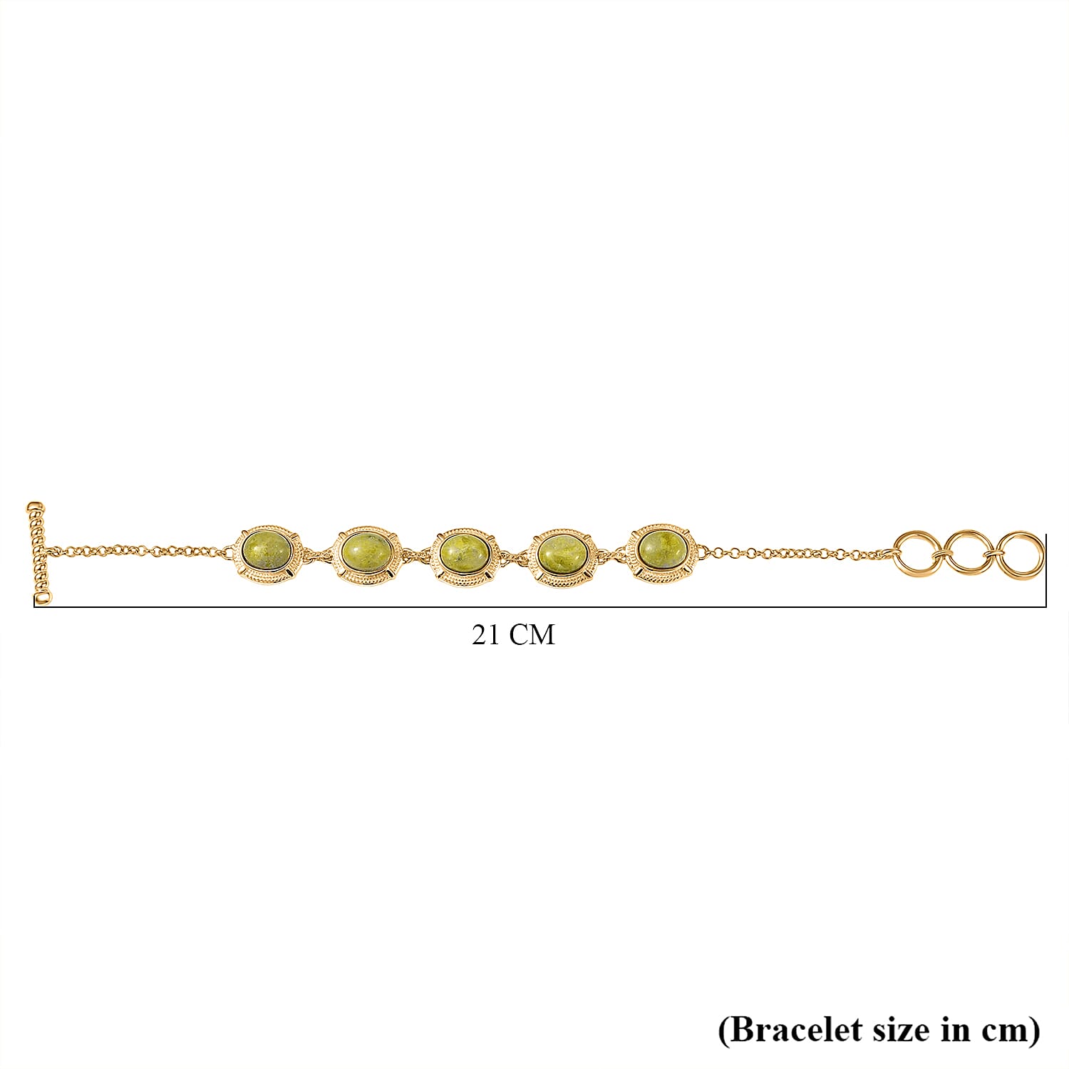 EverTrue Connemara Marble Cluster Bracelet (Size 7.5) with Toggle Lock in Yellow Gold Plated 14.55 Ct. 8272342 5