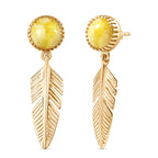 EverTrue Connemara Marble Earring in Yellow Gold Tone 4.28 Ct.