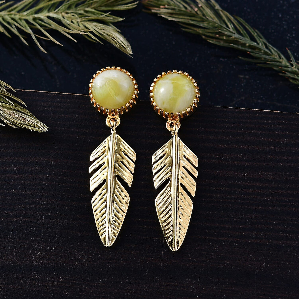 EverTrue Connemara Marble Earring in Yellow Gold Tone 4.28 Ct. 8272310 1