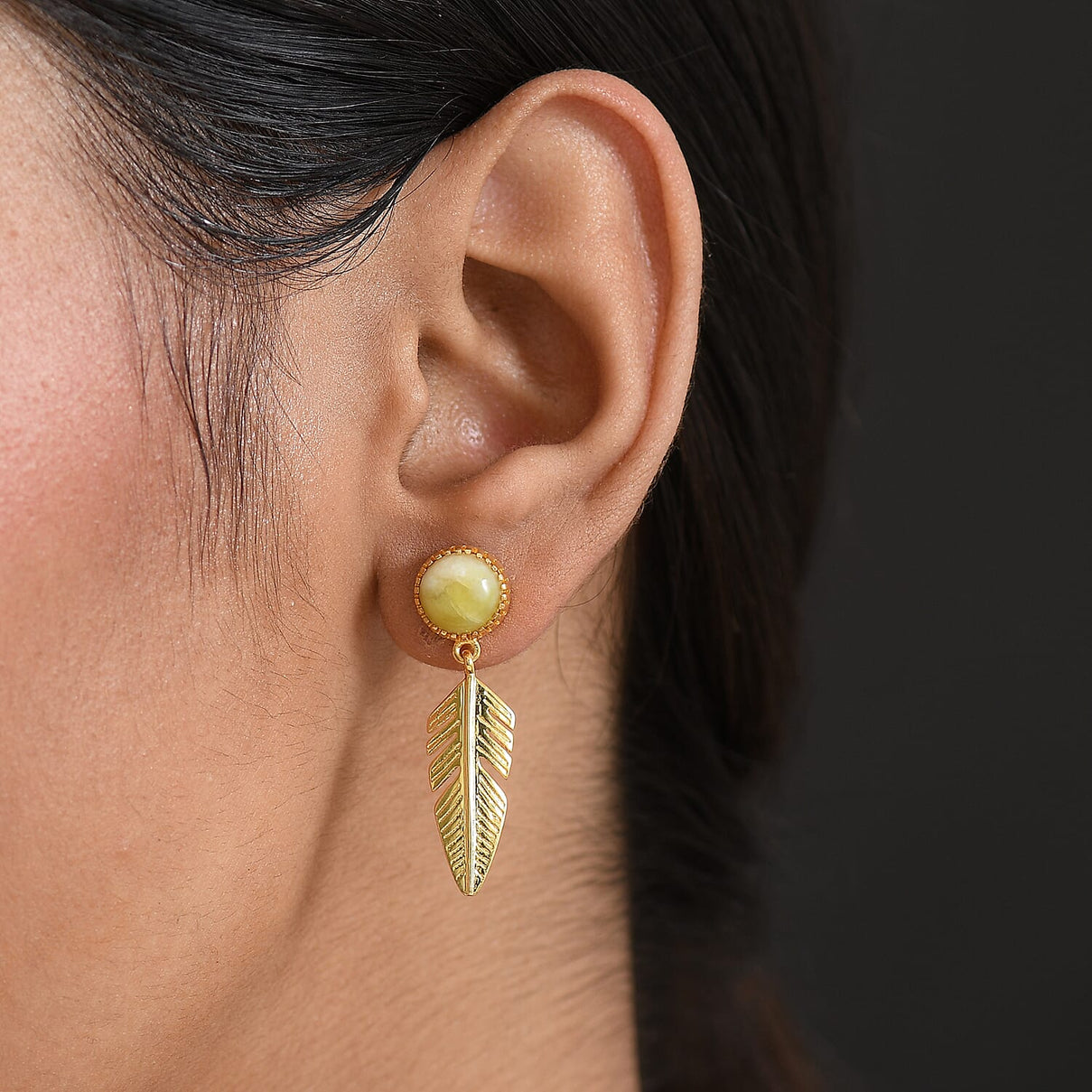 EverTrue Connemara Marble Earring in Yellow Gold Tone 4.28 Ct. 8272310 2