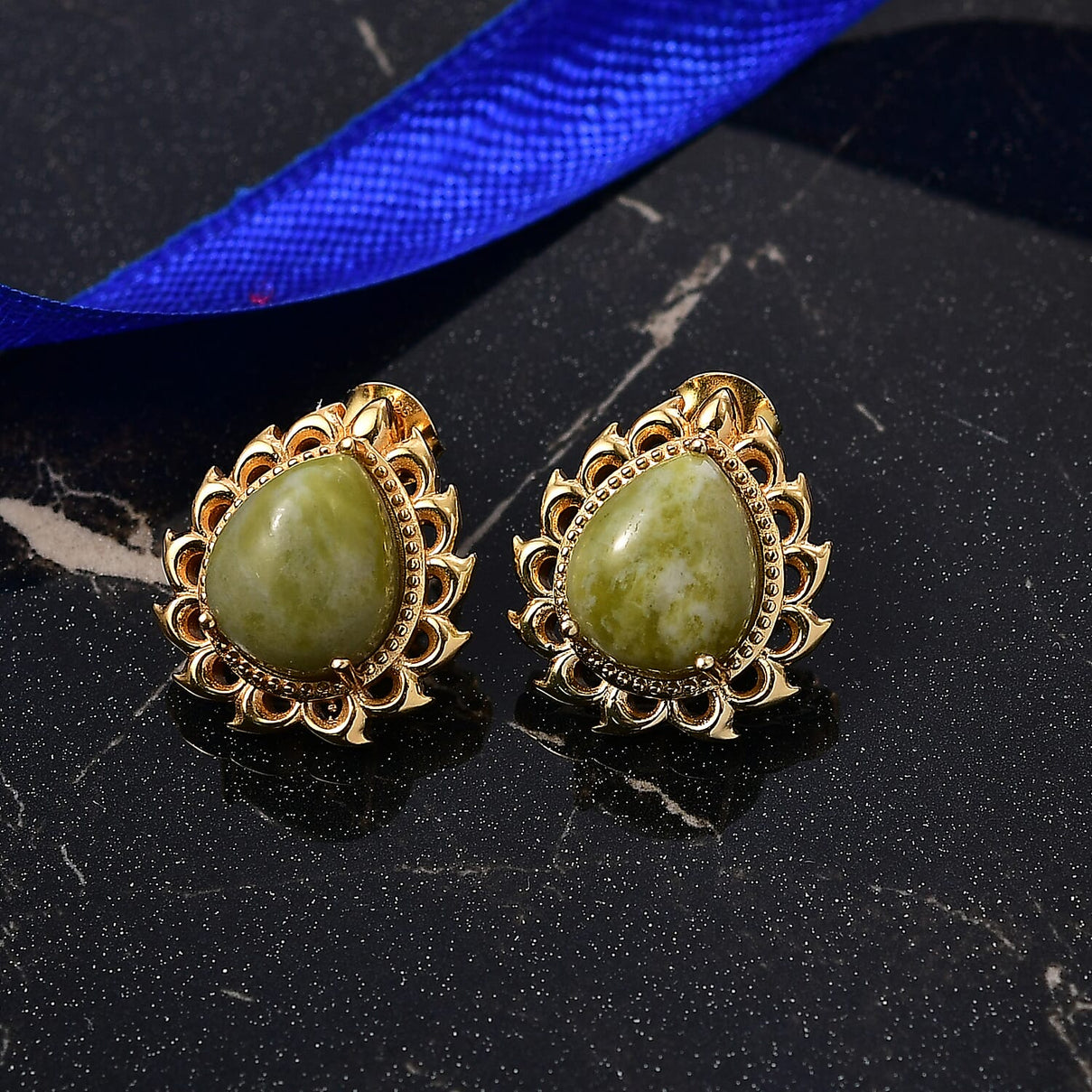 EverTrue Connemara Marble Earring in Yellow Gold Tone 9.61 Ct. 8296374 2