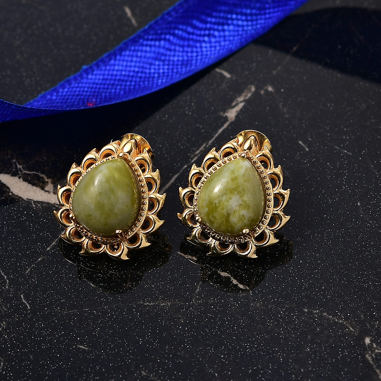 EverTrue Connemara Marble Earring in Yellow Gold Tone 9.61 Ct. 8296374 2