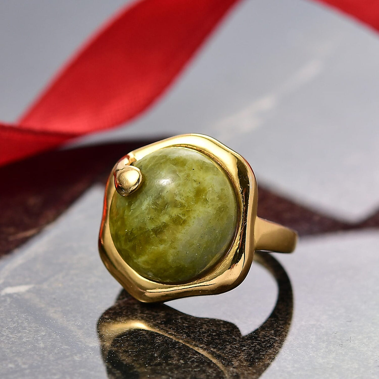 EverTrue Connemara Marble Ring in Yellow Gold Plated 13.95 Ct. 8286846 2