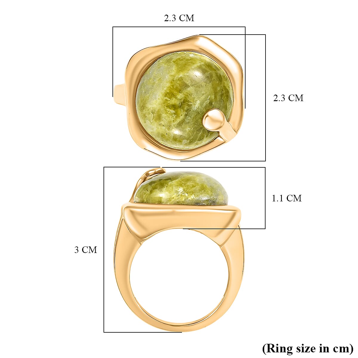 EverTrue Connemara Marble Ring in Yellow Gold Plated 13.95 Ct. 8286846 6
