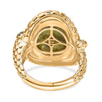 EverTrue Connemara Marble & Green Sapphire Living Creature Ring in Yellow Gold Plated 9.79 Ct.