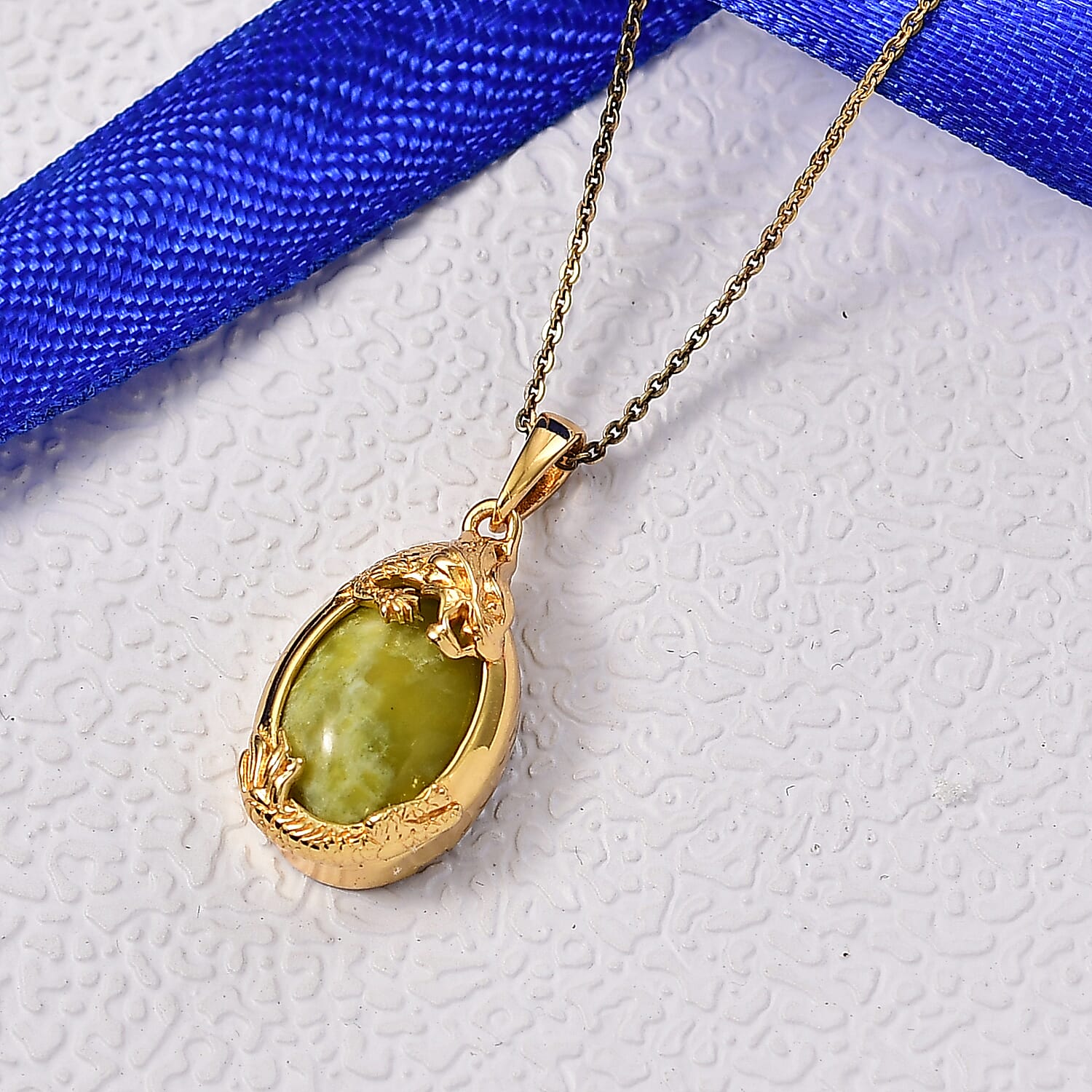 EverTrue Connemara Marble Dragon Pendant with Chain (Size - 20) 6.30 Ct. 4423411 2